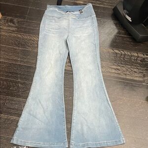 Vibrant Light Blue Wide Leg Jeans